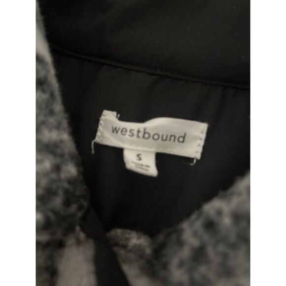 WESTBOUND Women's Plaid Shacket Black Gray Size Small Pockets Button Front - Picture 4 of 9